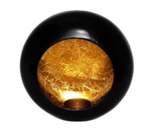 Teelichthalter schwarz gold - schwarz,