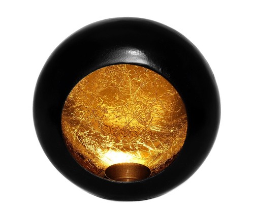 Teelichthalter schwarz gold - teelichthalter,