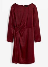 Neu Satin-Kleid Wickel-Effekt