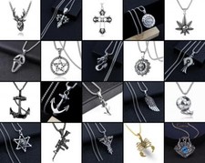 ★TheQ★ Halskette mit Kette Metall Anhänger Damen Herren Schmuck 160 Forms