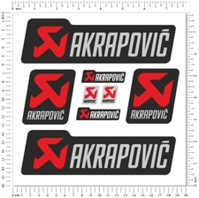 Akrapovic Auspuffanlagen Laminierte Aufkleber Set Motorrad Verkleidung Logo Grau
