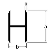 (9,20€/m) Alu H-Profil 2m eloxiert Innenmaß 16mm Klemmprofil