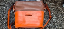 PICARD Schultertasche Leder braun/ orange  wie neu