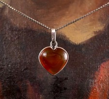 Achat Herz Anhänger min 800 Silber Handarbeit L.2,8cm 2,7g Vintage Second Hand