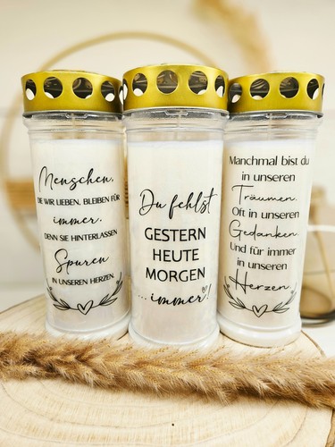 Grabkerze mit spruch grablicht - mit,