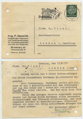 50202 postkarte breslau - postkarte,