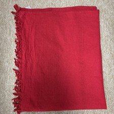 Kuschel Decke Sofadecke Bettüberwurf Rot Mit Fransen 140 X 240 cm