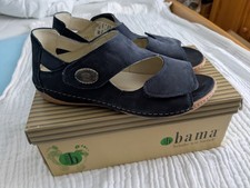 Schicke blaue flache Klettsandale von Waldläufer - Weite H in Gr. 39 