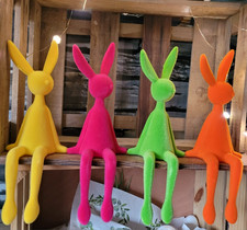 4 x Flock Hase Figur