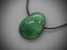 FUCHSIT EDELSTEIN-ANHÄNGER mit BAND ✦Originalfoto✦ TROMMELSTEIN gebohrt ☯︎A1