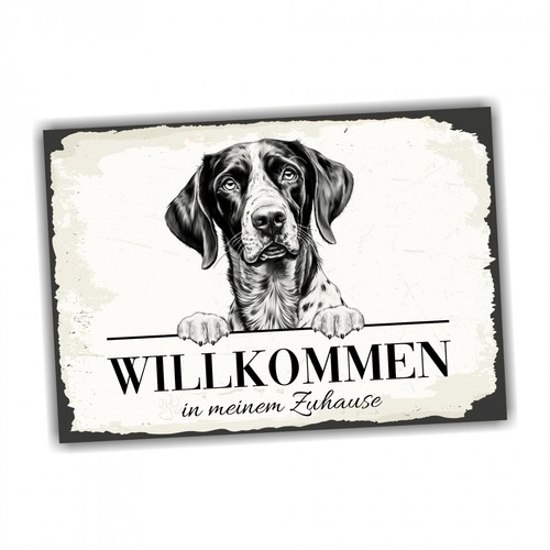 Hundeschild willkommen zuhause - hundeschild,