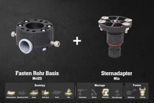 Set: Fasten (Rohr Basis)(Ø22/25mm) Rohrhalter + Stern für Belly Transportachse