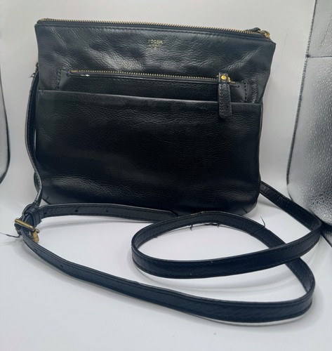 Fossil black pebbled leather - pebbled,