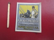Aachen : Reklamemarke : FAFNIR-WERKR A.G.  FAFNIR-ANTRIEB für Benzin und Gas