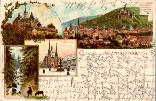 Litho gruss aus - aus, wernigerode