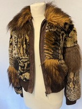 W1   Kurze moderne  Lederjacke Pelzjacke  Gr.38