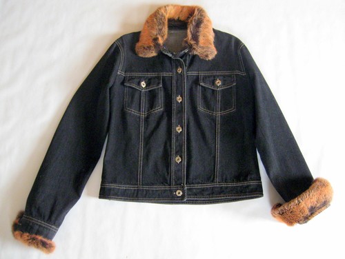 Jeansjacke fellbesatz - jeansjacke, m/