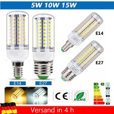 4/8x E27 E14 LED Birne Leuchtmittel Mais Licht  5W-15W SMD5730 Warmweiß Kaltweiß