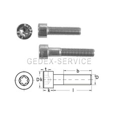 Zylinderschrauben TORX ISO 14579 M6x6 bis M6x70 mm Edelstahl A2 - 70 V2A