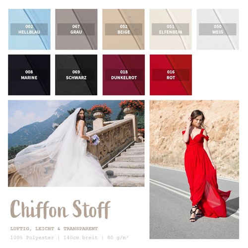 Chiffon stoff meterware - chiffon,