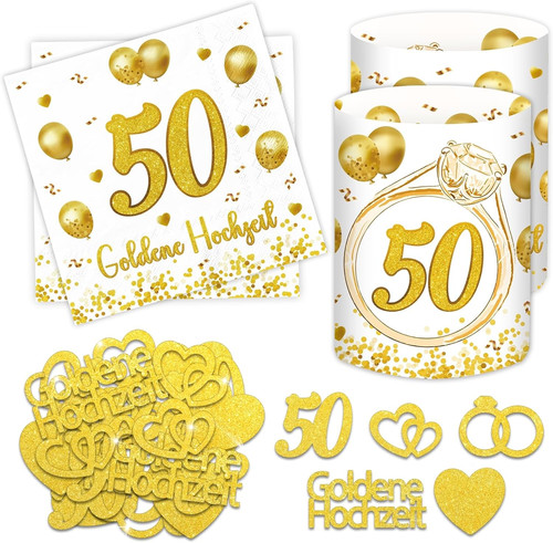 Servietten goldene hochzeit - servietten,