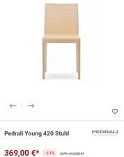 Pedrali Young 420 Stuhl Neuwertig Eiche Holz Designer Büro Esszimmer