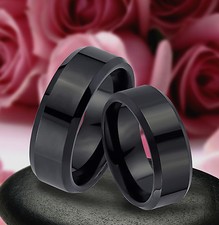 2 WOLFRAM TUNGSTEN TRAURINGE RINGE BLACK & GRAVUR GRATIS , TUNGSTEN  JW42