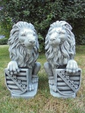 Steinfiguren löwenpaar mit - löwenpaar,