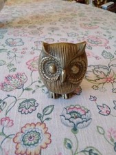 Vintage Gerstenberg Kunst massiv Messing Eule Handarbeit