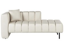 Chaiselongue links Samt creme
