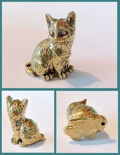 Messing figur kätzchen katze - messing,