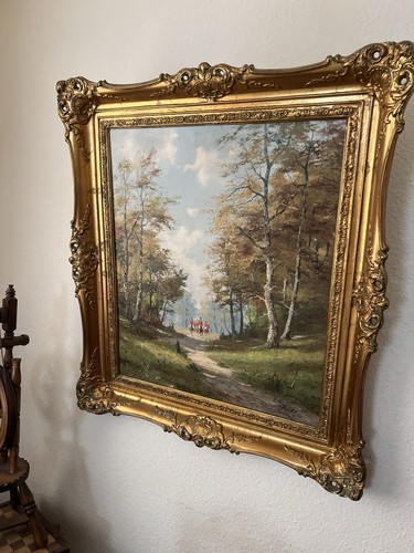 Gemälde landschaft waldweg - gemälde,