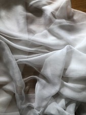 Seide geknitterter Chiffon, 6 Mama, 140 cm, weiß, Meterware