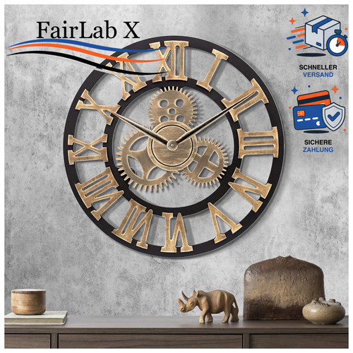 Wanduhr groß 60cm vintage - wanduhr,