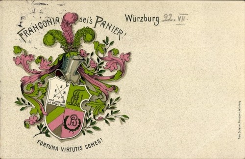 Studentika würzburg corps - ak,