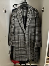 Blogger Blazer Mantel Tweed Style braun-blau-schwarz kariert Gr. 36/38 lang Zara