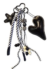 Schlüsselanhänger,  Taschenbaumler, Herz, Stern,Kunstleder, Geschenk 