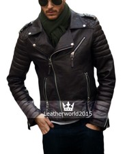Herren Schwarz Jacke 100% Echt