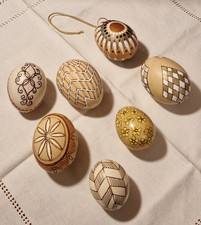 7 Stück Osterei handbemalt