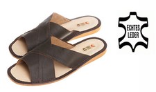 Herren Echtleder Leder HausSchuhe  Pantoffeln Latschen Schlappen Gr.40-46 #253#