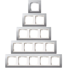 Gira Rahmen Event Farbe Alu mit Zwischenrahmen reinweiß glänzend - zur Auswahl