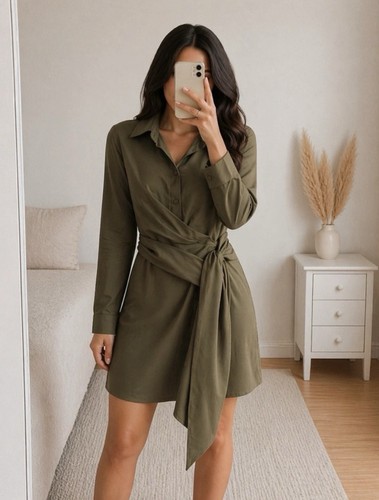 Boohoo khaki kleid - khaki,