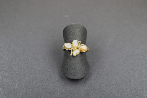 Damenring gold 585 mit biwa - 585,