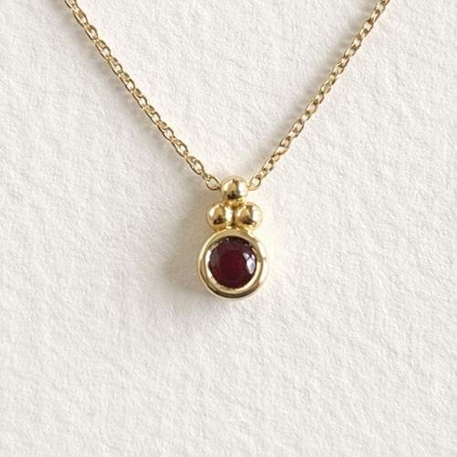 14k gelbgold rubin anhänger - gelbgold,