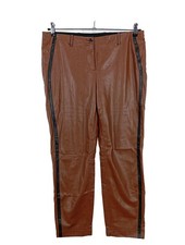 MARC CAIN Kunstlederhose Damen Hose Gr. DE 44 braun Casual-Look