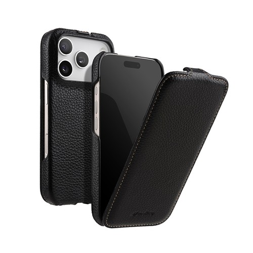 Vertikal echt leder slim flip - vertikal,