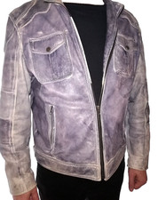 Herren Lederjacke, bruno banani, grau, auf antik gebeizt, Echtleder