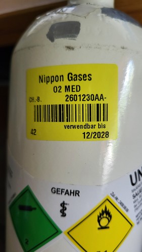 Medizinische sauerstoffflasche