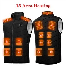 Beheizbare Weste Heizweste 15Zonen USB Beheizte Wärmeweste Vest Heizjacke Unisex