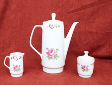 CP  Porzellan Kaffeekanne & Zuckerdose  DDR  Ostalgie CP Stadtlengfeld, D5.1.2